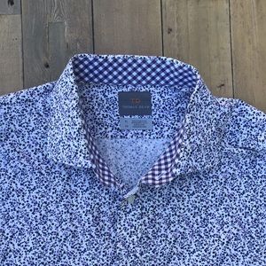 Thomas Dean pattern dress shirt button down